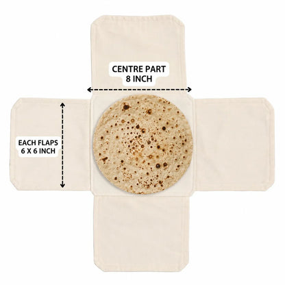 (Pack Of 3) Cotton Double Layer Wrap With Flaps For Roti, Chapati & Paratha