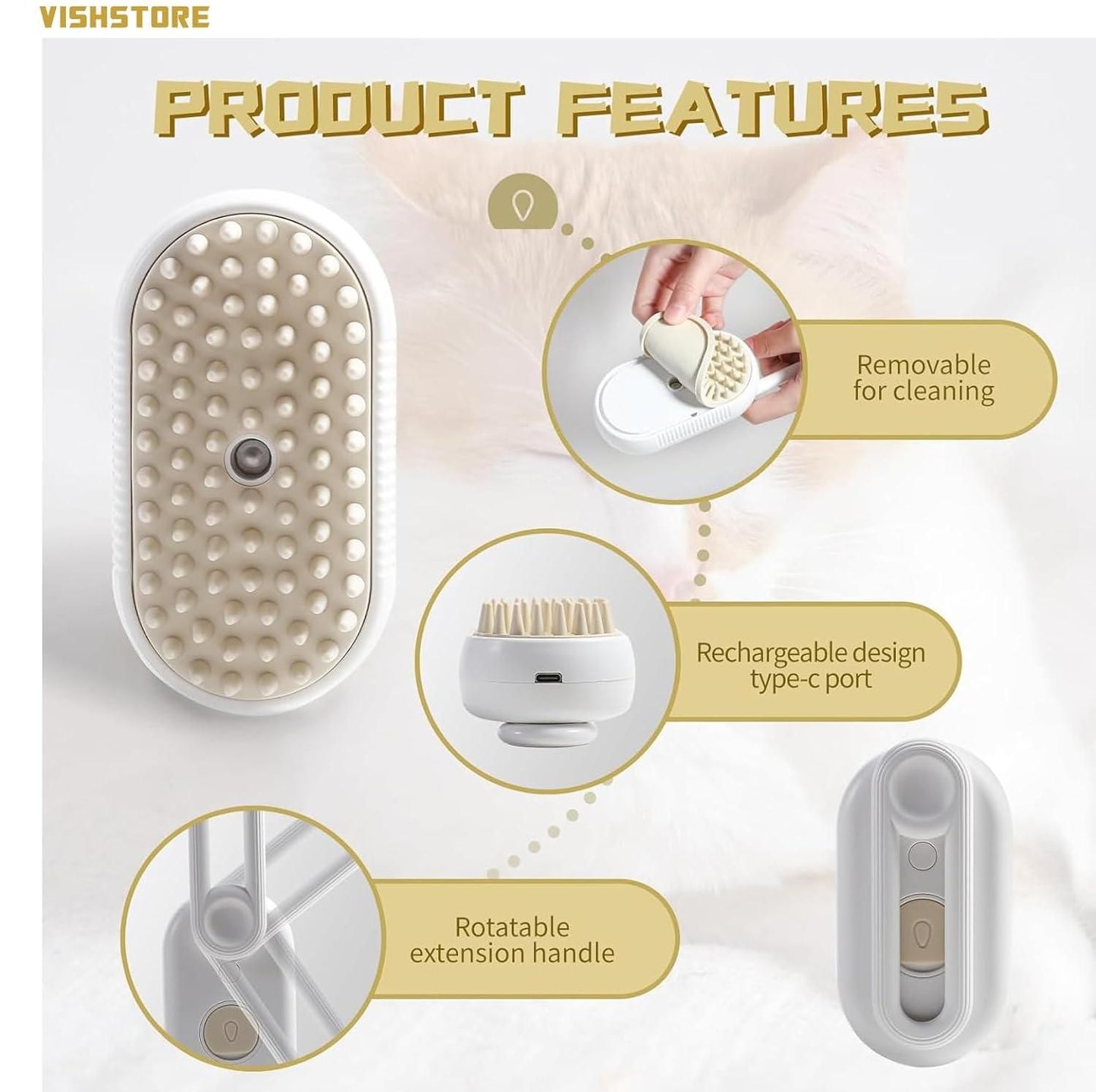 Steaming Pet Hair Brush