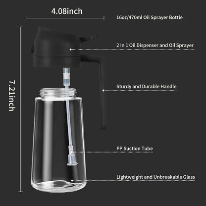 2 in 1 Glass Oil Dispenser 500ml